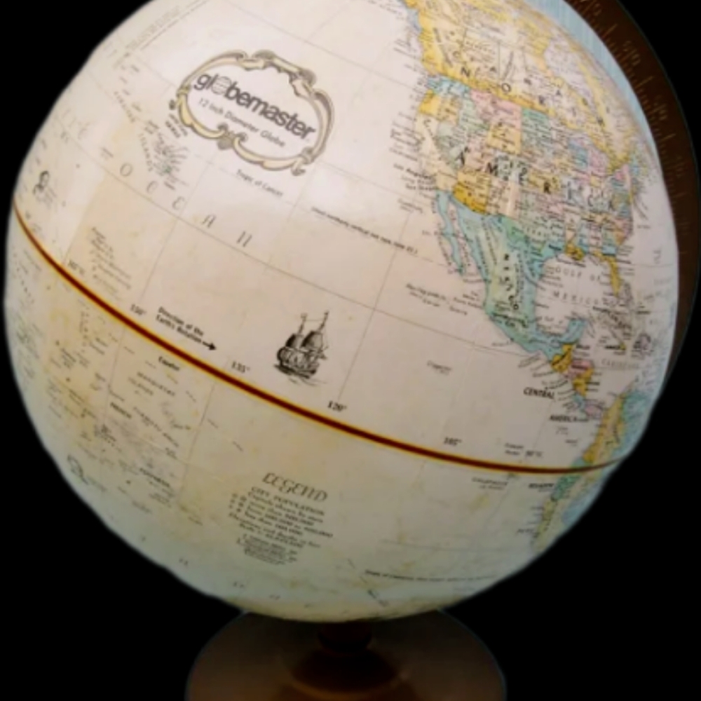 Vintage Globemaster 12 Inch Diameter Globe Replogle - Excellent Used Condition.